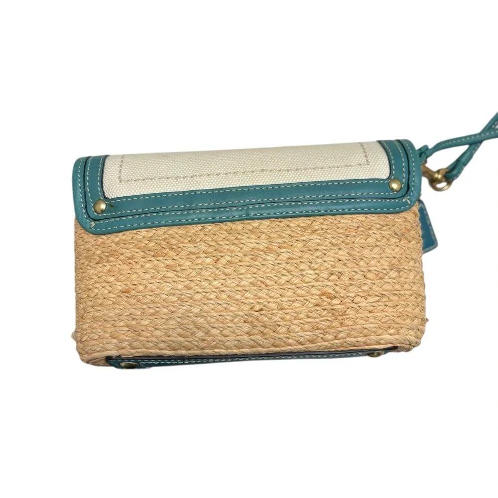 Coach vintage y2k legacy wicker canvas leather Turnlock wristlet rare